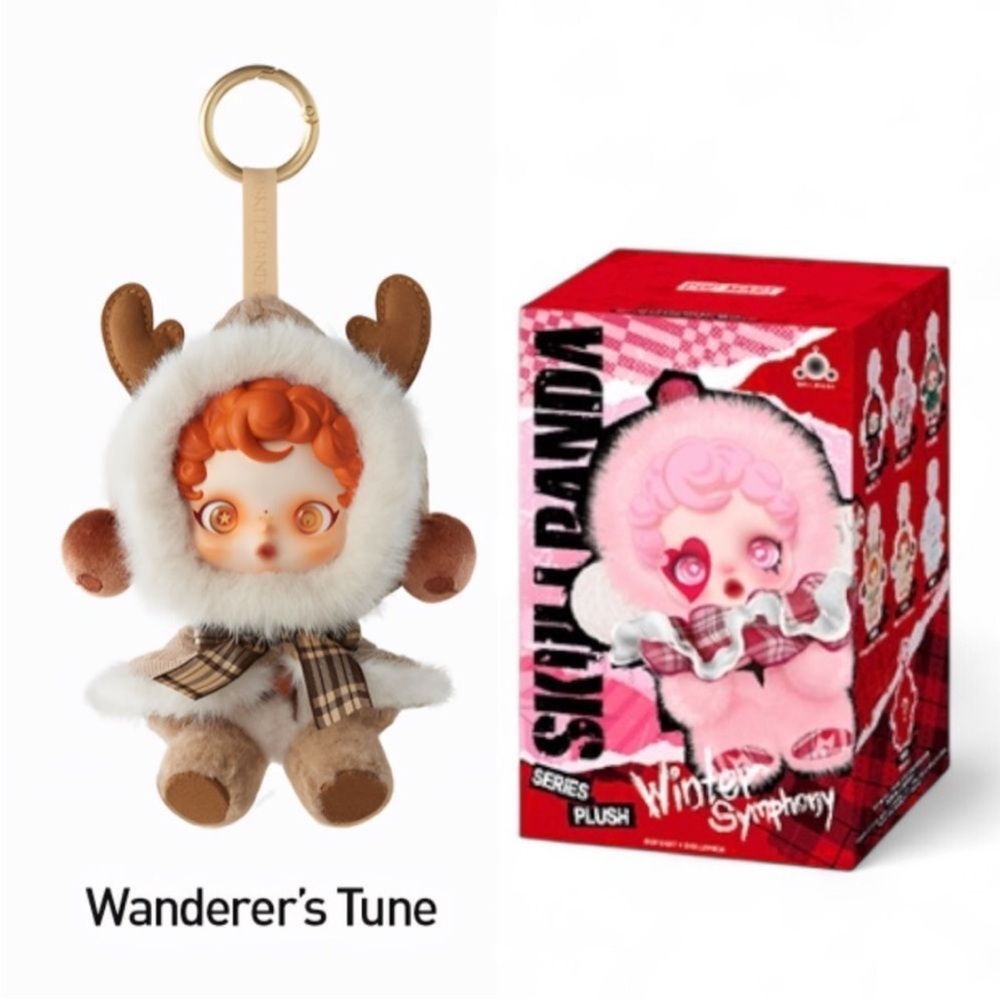 OBO~ New SkullPanda PopMart Winter Symphony Plush Pendant- Wanderer’s Tune